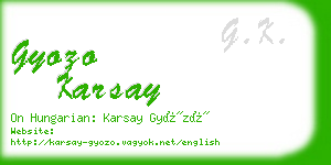 gyozo karsay business card